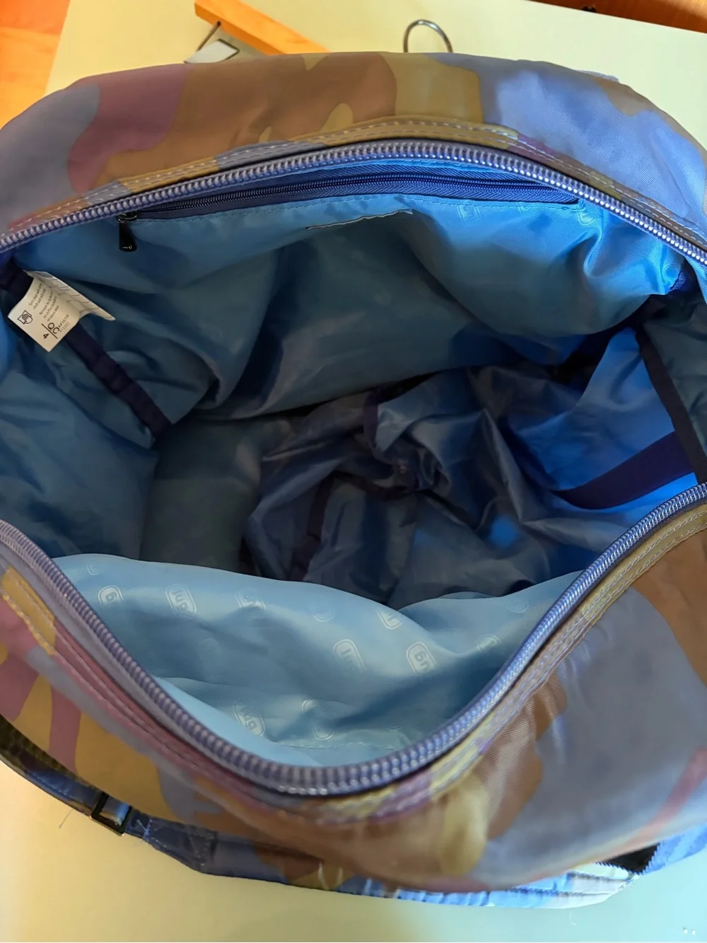 Lug Boxer Duffel Bag Blue Green Purple Camo Print